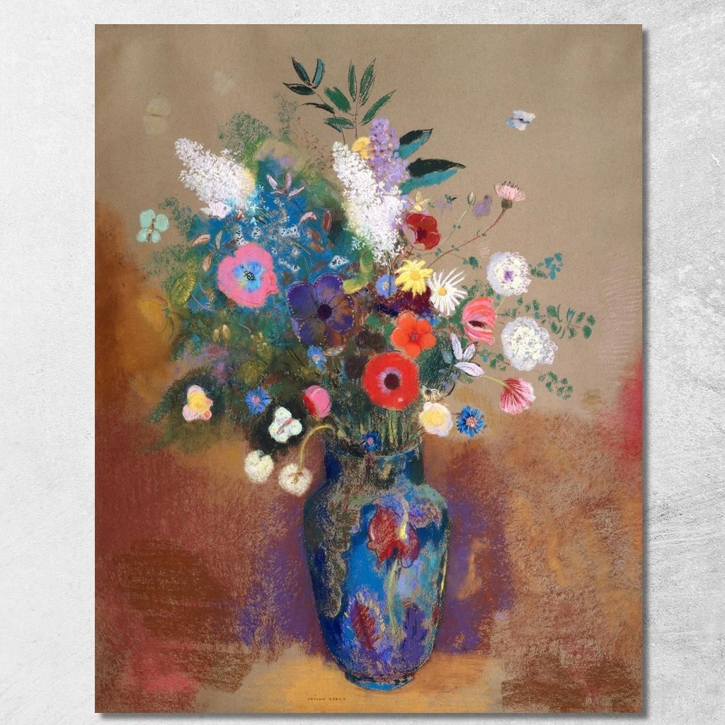 Bouquet Of Flowers Odilon Redon, ord11 ภาพพิมพ์บนผ้าใบแคนวาส