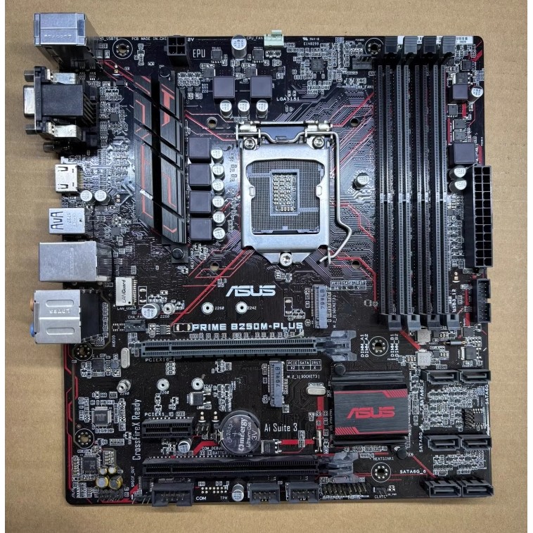 (มือสอง) เมนบอร์ด Asus PRIME B250M-PLUS LGA1151 4xDDR4 DIMM ใช้ชิปเซ็ต Intel B250 Micro ATX 64GB จีเ