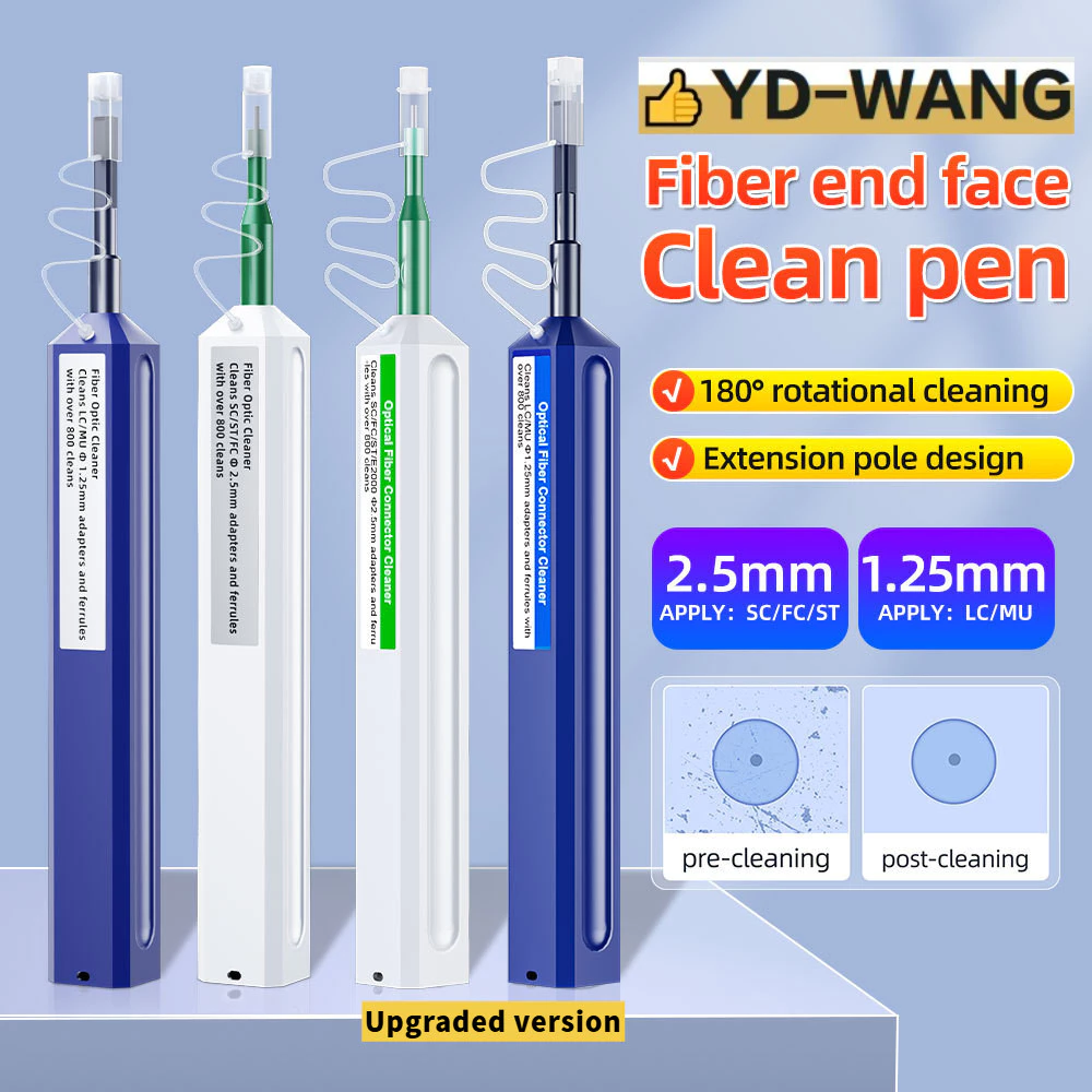 คุณภาพสูง SC/FC/ST/LC ปากกาทําความสะอาดไฟเบอร์ออปติก 1.25/2.5 มม.End face cleaner เครื่องมือทําความสะอาดไฟเบอร์ออปติก