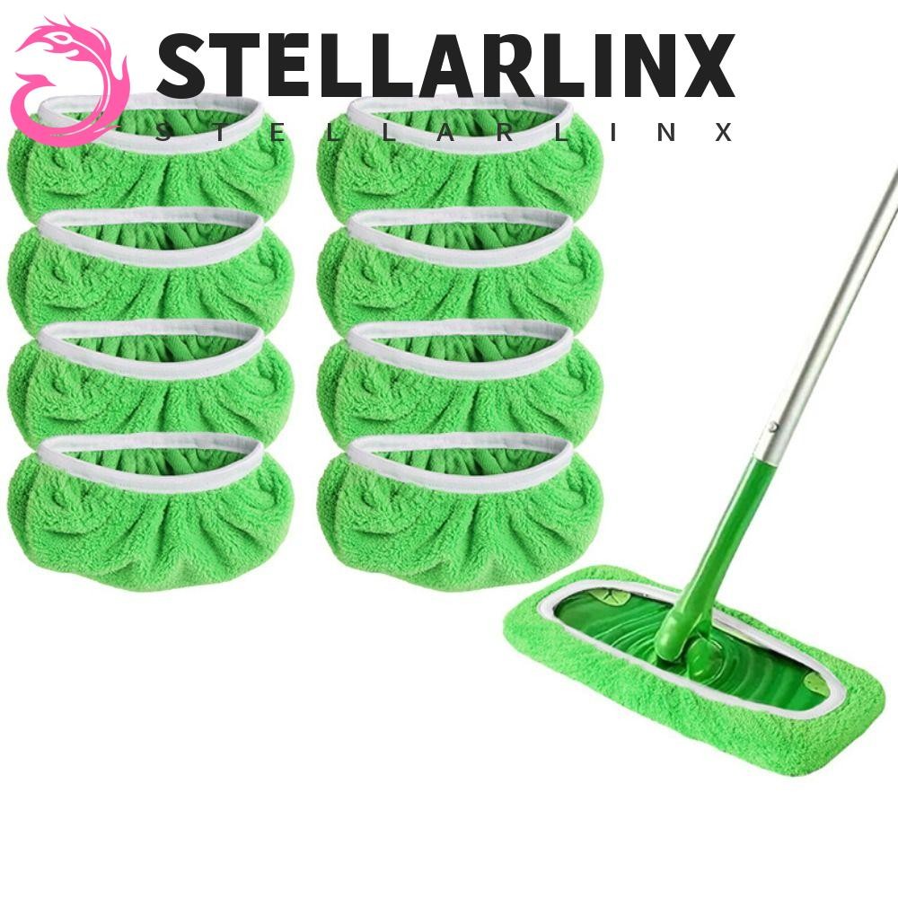 STELLARLINX 6 ชิ้น Swiffer เปลี่ยนผ้าซับไมโครไฟเบอร์แบบใช้ซ้ําได้, Mop อุปกรณ์เสริมดูดซับไม่ไหลหนา Mop ผ้าเปลี่ยนในครัวเรือน