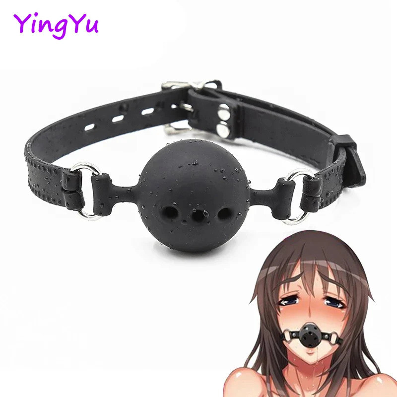 RS Silicone Open Mouth Gag Ball Bdsm Bondage Mouth Belt Slave Ball Erotic Sex Toys for Woman Couples