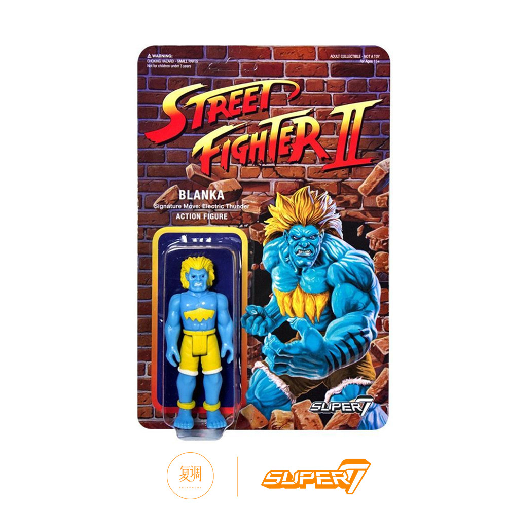 พร้อมส่ง Super7 Street Fighter Champion Edition Blanka ขาตั้งจอแสดงผล Street Fighter ขนาด 3.75 นิ้ว