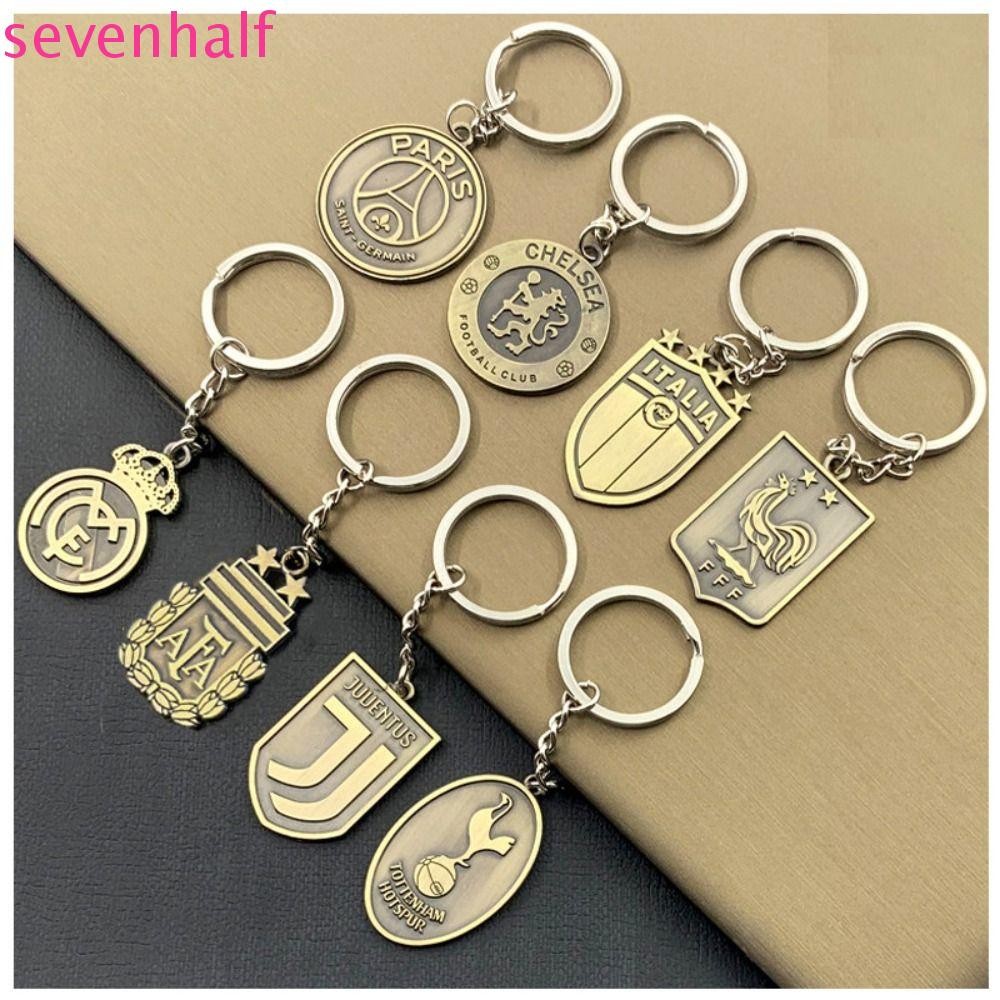 พวงกุญแจฟุตบอล SEVENHALF จี้โลหะ พวงกุญแจฟุตบอล หมวกทีมฟุตบอล Paris Real Madrid Hip-hop