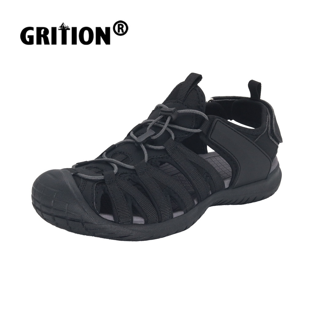 Grition ผู้หญิงรองเท้าแตะกีฬากลางแจ้งปิดนิ้วเท้าระบายอากาศน้ําหนักเบา