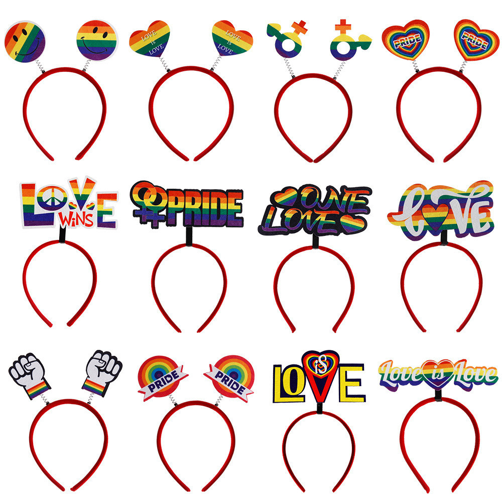ที่คาดผมสายรุ้ง Pride Month [มีให้เลือก 8 แบบ] น้ำหนักเบาใส่สบาย สำหรับปาร์ตี้และขบวนพาเหรด LGBTQ+