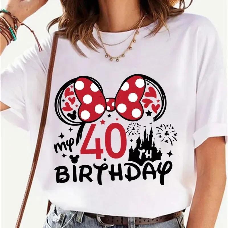 Happy Birthday หญิงเสื้อผ้า My 40 Th Brithday เสื้อยืด Y2k ตลกพิมพ์กราฟิกเสื้อแขนสั้น Tees ความงาม S