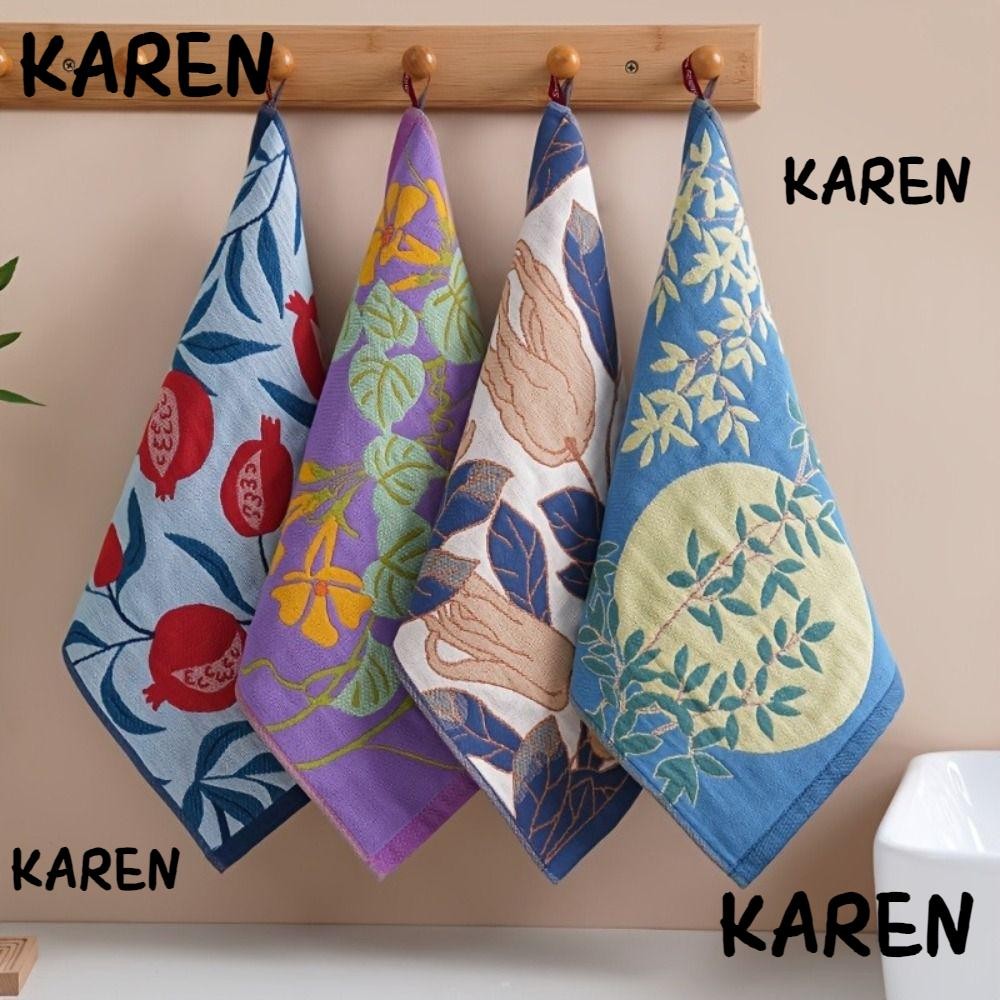 KARENGOODS ผ้าเช็ดมือขนาดใหญ่, ผ้ากอซผ้าฝ้าย 4 ชั้น 34x40 ซม. ผ้าขนหนูครัว, คุณภาพสูงแห้งเร็วตกแต่งผ้าฝ้ายแท้จานผ้าบ้านร้านอาหาร