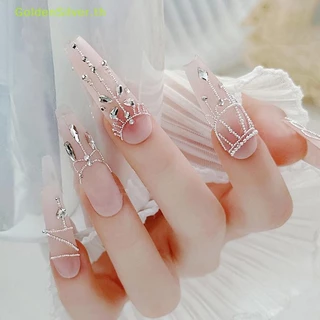 Goldensilver 0.4 มม.-3 มม.เงินสีขาวเล็บ Micro โลหะ Caviar ลูกปัดเล็บ 3D Rhinestone ตกแต่งเครื่องมือ TH