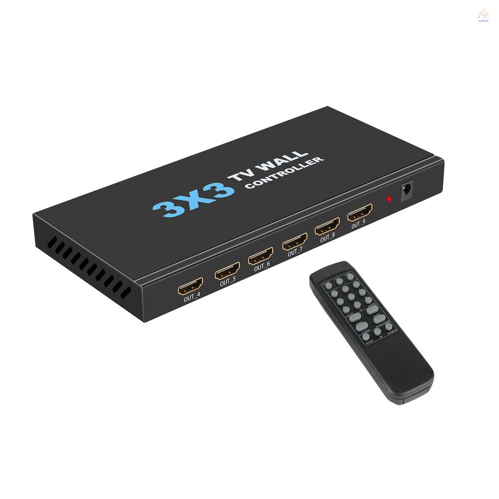 3x3 ตัวควบคุมผนังวิดีโอ TV Wall สําหรับอินพุต HDMI รองรับ 3840x2160@30HZ รองรับอินพุตและเอาต์พุตจริง