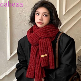 Cabeza ผ้าพันคอถักสีทึบ,สไตล์เกาหลีลําลองฤดูหนาวถักผ้าพันคอ,…