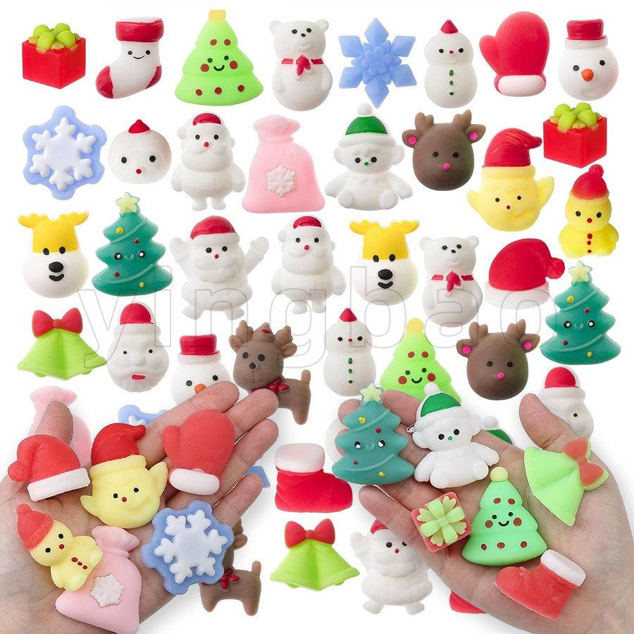10 ชิ้นคริสต์มาส Mochi Squishy ของเล่น Squishies ของเล่นคริสต์มาสสําหรับเด็กเด็กผู้หญิงเด็กผู้ชายผู้ใหญ่ความเครียดบรรเทา Chrisrmas Party Favors Stocking Stuffers