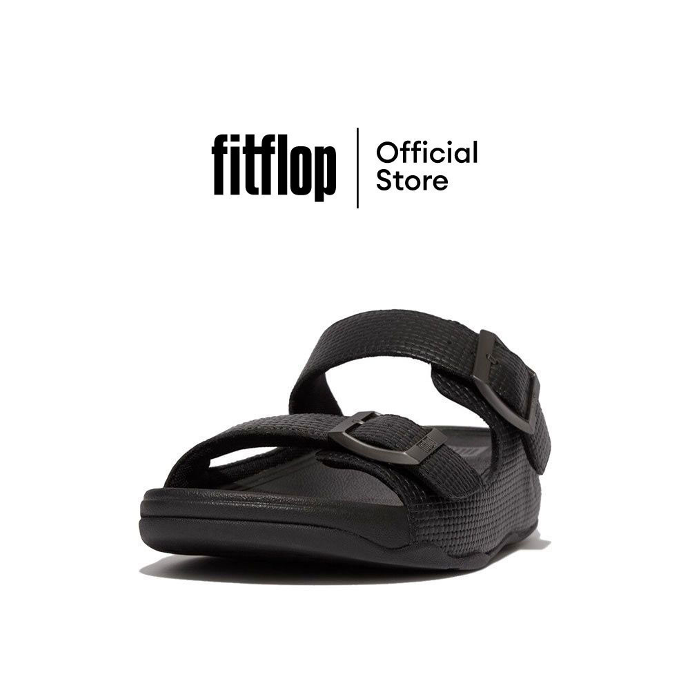 FITFLOP GOGH MOCBUCKLE WEAVE-EMBOSSED รองเท้าแตะผู้ชาย รุ่น HA8-001 สี BLACK