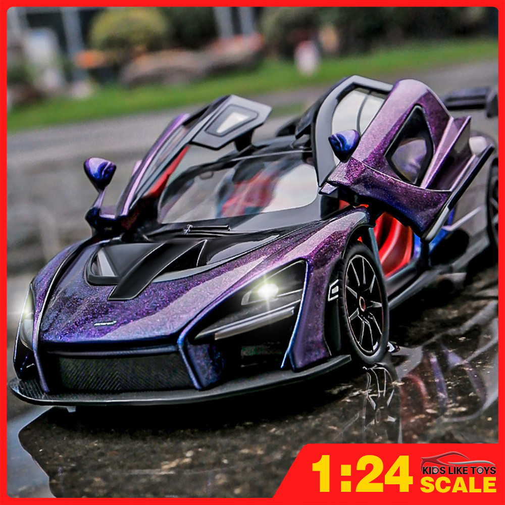 Klt 1:24 McLaren Senna Supercar โมเดลรถเหล็กรถโลหะผสมของเล่นของขวัญสําหรับเด็กเด็กผู้หญิง