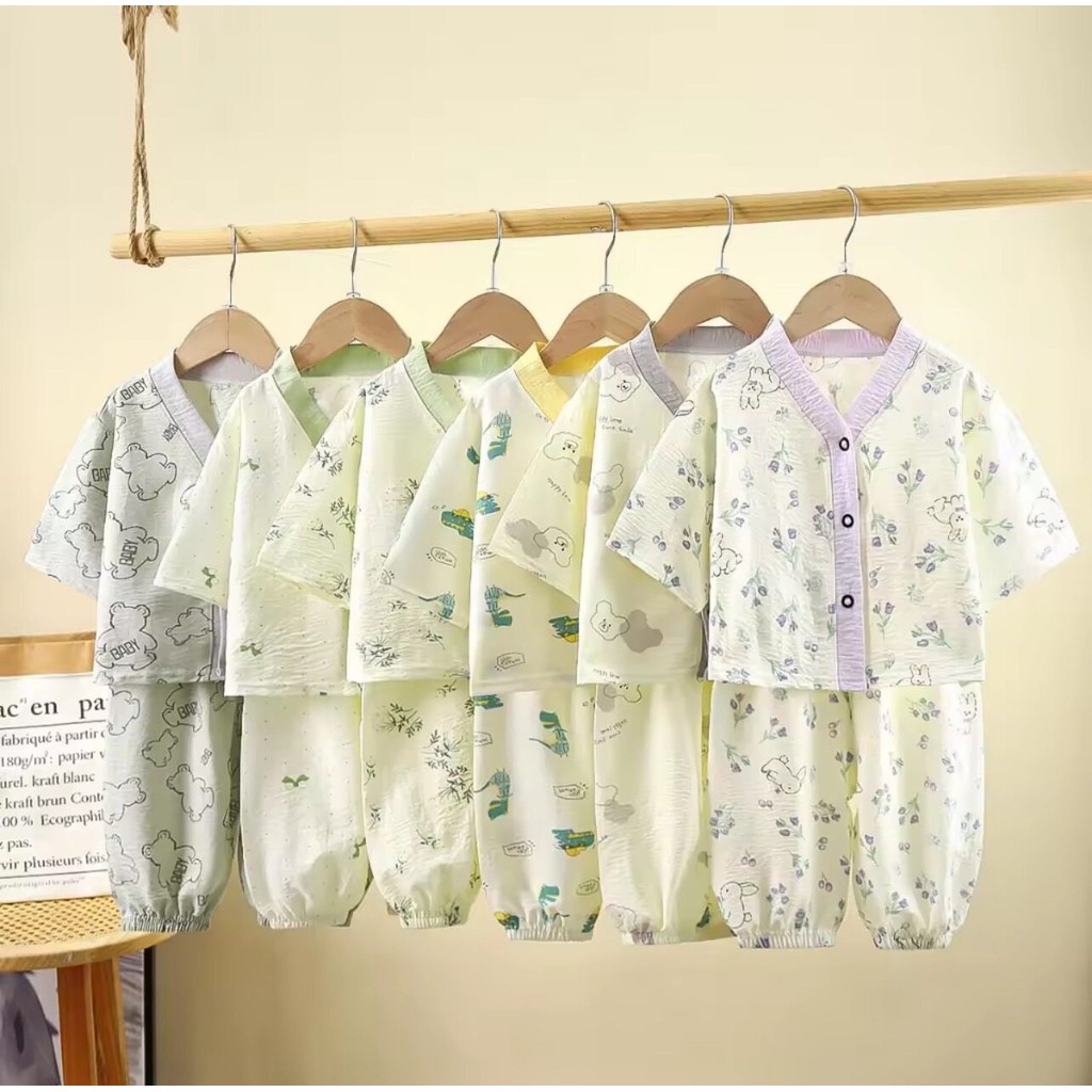 พร้อมส่ง!! เซ็ตชุดนอนเด็ก เสื้อแขน3ส่วน + กางเกงขายาวลายการ์ตูนสุดน่ารัก ผ้าฝ้าย นิ่ม ระบายอากาศ Size 80 -140 cm.
