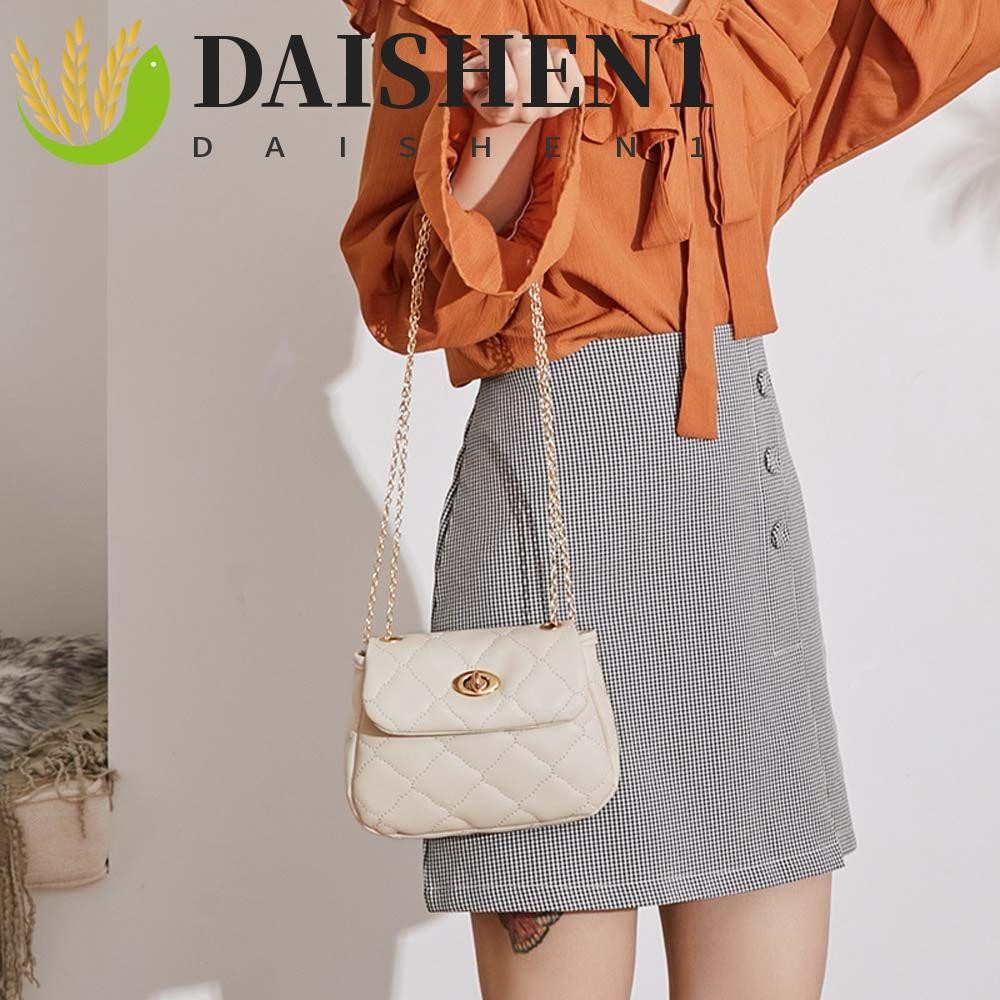 Daishen1 กระเป๋าสะพายไหล่ หนัง PU ทรงเมฆ แต่งสายโซ่คล้อง สไตล์วินเทจ สําหรับผู้หญิง