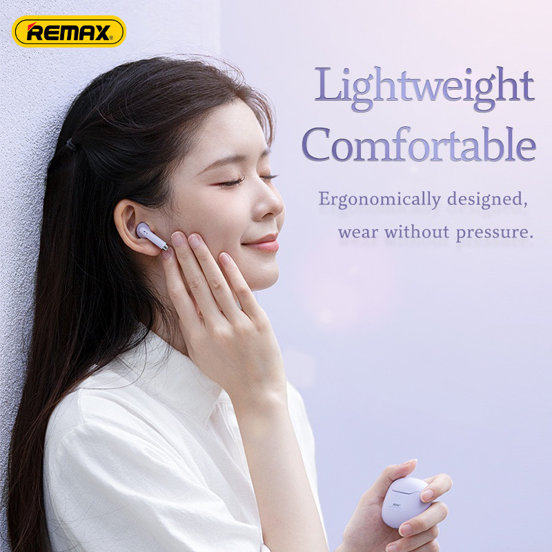 REMAX TWS-19 หูฟังบลูทูธ Bluetooth 5.3 หูฟังสเตอริโอในหูแบบครึ่งตัวหูฟังไร้สาย หูฟังพร้อมกล่องชาร์จ