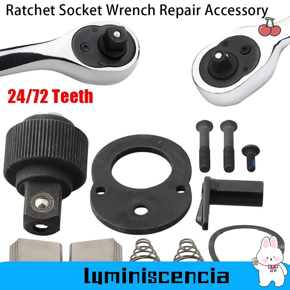 Luminescia 1 ชุดประแจวงล้อซ็อกเก็ตซ่อมอุปกรณ์เสริม,อะไหล่ 24/72 ฟันประแจวงล้ออะไหล่ชุด,1/4 "3/8" 1/2 "วงล้อเครื่องมือ S/M/L Ratchet เครื่องมือ