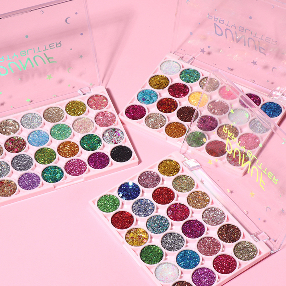 Dunuf 24 สี Party Glitter Palette เจล Texture Face Body เลื่อมเจล Liquid Metallic Eye Shadow High Gloss Multi-purpose Art แต่งหน้า ราคา ถูกที่สุด ดีลบีเคเค แกลเลอรีภาพที่ 9