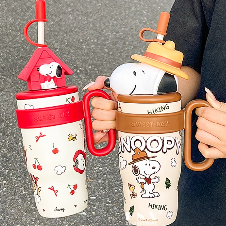 แก้วสแตนเลสSnoopy 600MLความจุสูงขวดน้ําเก็บความเย