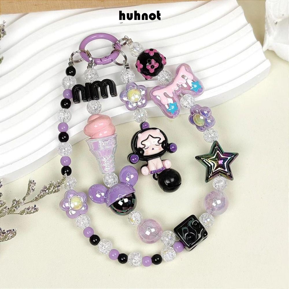Huhnot เชือกเสน่ห์โทรศัพท์, สายแขวนป้องกันการสูญหาย Labubu สายโทรศัพท์มือถือ, POP Mart สีสัน Universal Phone Choker