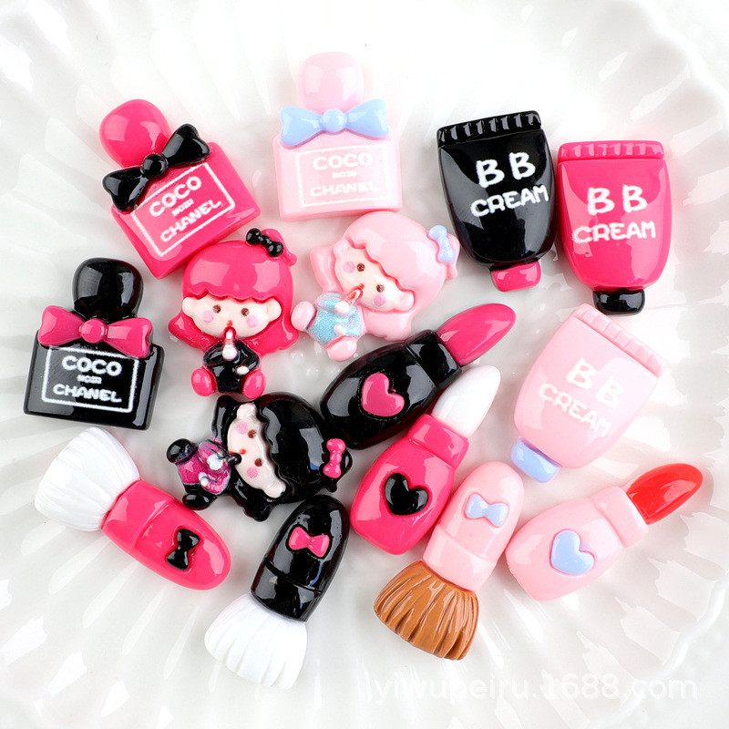 สาวมันวาวอุปกรณ์เครื่องสําอางขวดน้ําหอมลิปสติกครีมกาวเคสโทรศัพท์วัสดุหลุมรองเท้าหัวเข็มขัดทําเองอุปกรณ์เสริม