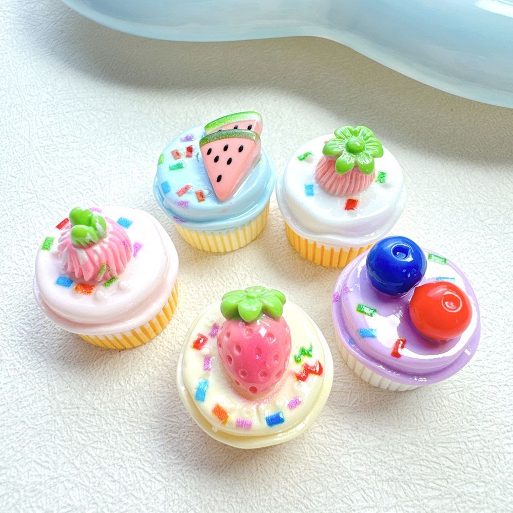 10 ชิ้นเค้กรูปขนมหวานงานฝีมือเรซิน Flatback สําหรับเคสโทรศัพท์ตกแต่ง Embellishments DIY วัสดุอุปกรณ์เสริม
