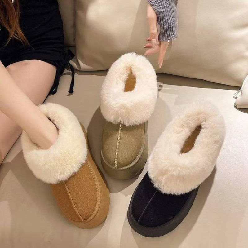 เทรนด์ Boots Mid-tube Boots Student Fashion Anti-slip Casual