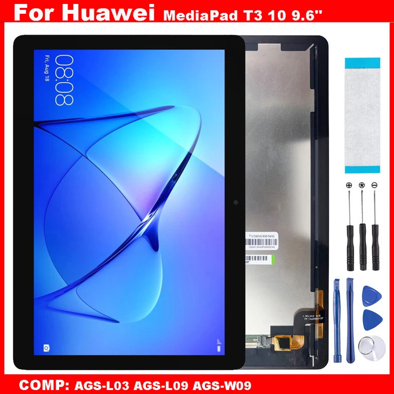 Aaa สําหรับ Huawei MediaPad T3 10 AGS-L03 AGS-L09 9.6" AGS-W09 จอแสดงผล LCD Touch Screen Digitizer G