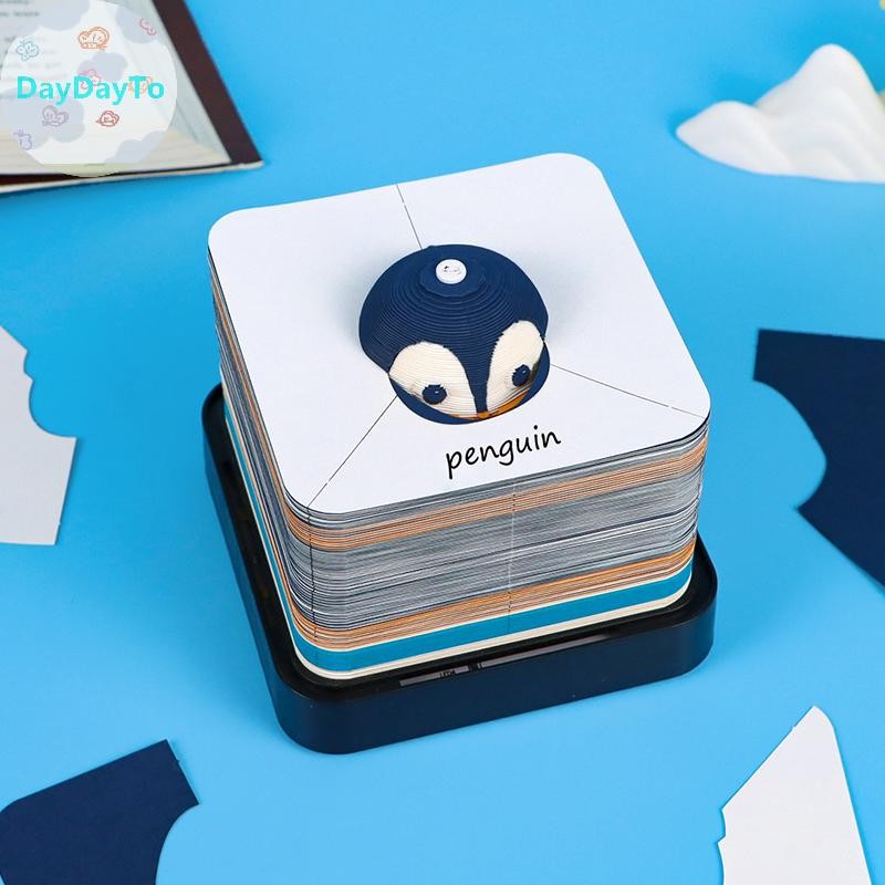 Daydayto 3D ปฏิทิน 2025 Panda ปฏิทินตั้งโต๊ะ Tear-Away ชิ้น Creative Memo Pad ปฏิทิน LED กระดาษแกะสลักเดสก์ท็อปตกแต่ง TH