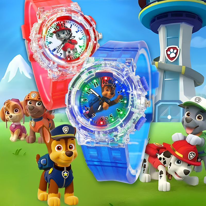 นาฬิกาเด็ก luminous Archie anti-drop PAW Patrol นาฬิกาสําหรับเด็กอนุบาลและเด็กผู้หญิงของขวัญวันเกิดการ์ตูนแฟลชนาฬิกาอิเล็กทรอนิกส์