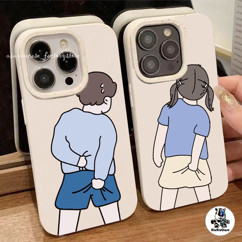 การแสดงออกของคู่รัก เคสไอโฟน11 เคสโทรศัพท์ For iPhone 12 13 14 15 Pro Max XR X 8P 7P XS Max เคส เคสไอโฟนสวยๆ ซิลิโคนนุ่ม