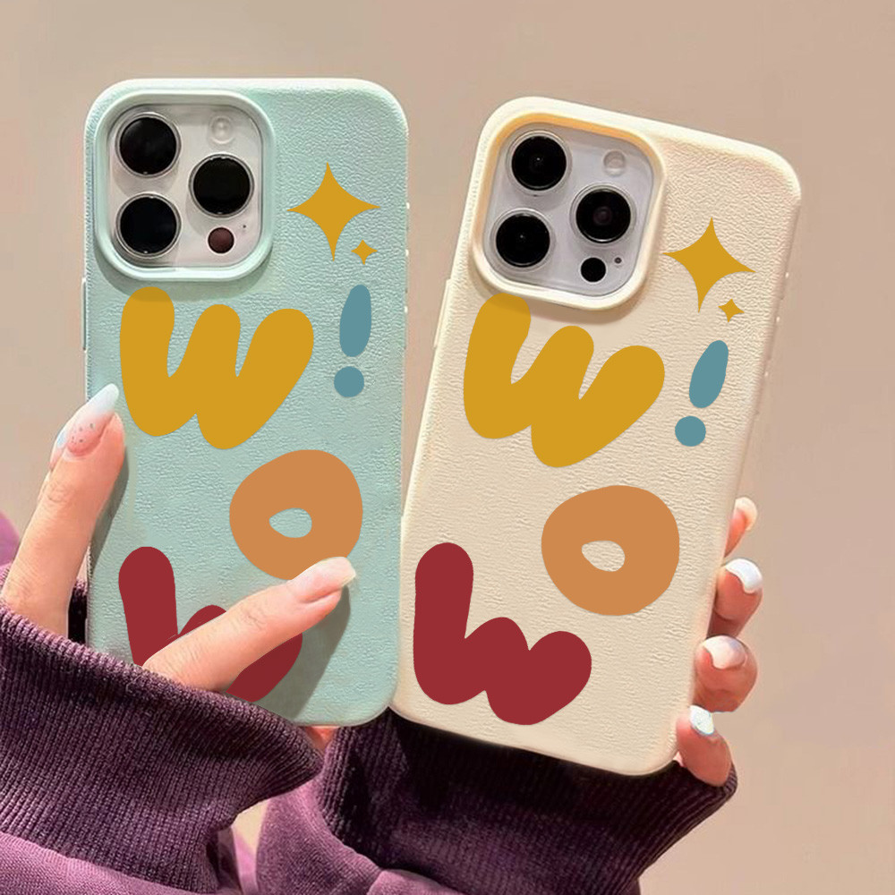 Wow เคสโทรศัพท์หนัง เคส For iPhone 16 Pro Max 15 13 11 12 14 Plus XR XS Max เคสโทรศัพท์แบบนุ่มกันกระแทกสีทึบเรียบง่าย
