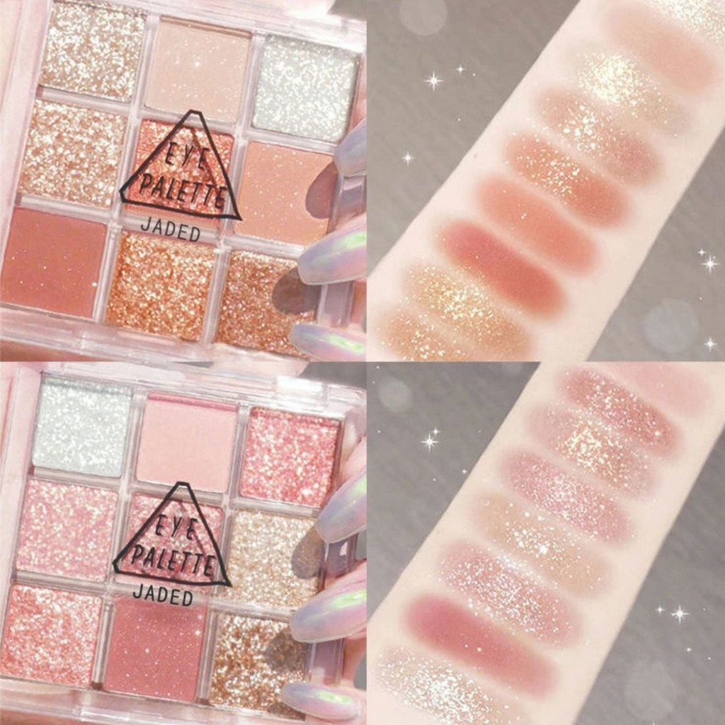 พาเลทอายแชโดว์ 9 สี เกาหลี eye shadow เนื้อแมท ชิมเมอร์ กันน้ำและกันเหงื่อ ( BS053 )