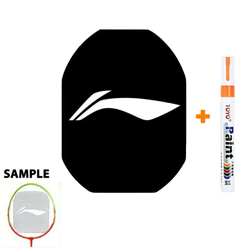 ไม้แบดมินตัน Li-Ning Logo Card Tennis Mark Stencil Board String Logo + 1x ORANGE Marker ปากกา