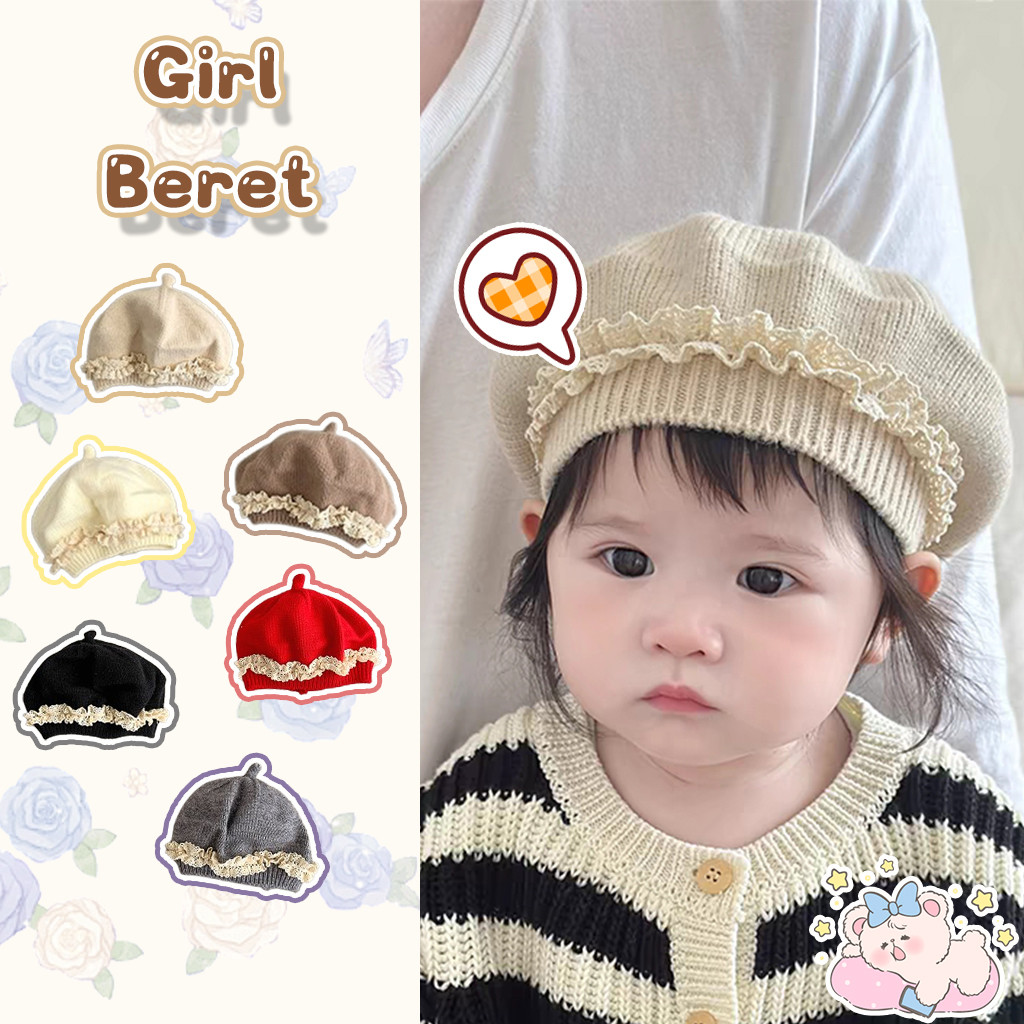 อิน ฤดูใบไม้ร่วงทารกแรกเกิดสาวประณีต 6 สีผ้าฝ้ายยืดหยุ่น เบเร่ต์ หมวกเด็ก 0-24 เดือน