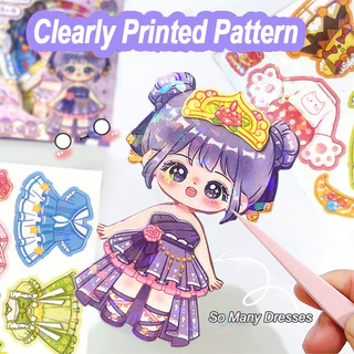GeeToy 4Pcs DIY ตู้เย็นสติกเกอร์แม่เหล็กของเล่นการ์ตูนเจ้าหญิงแต่งตัวสติกเกอร์ชุดของเล่นทํามือสําหรับเด็ก
