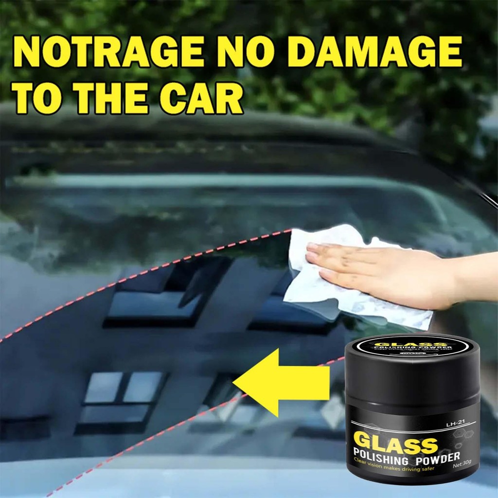Car Glass Scratch Remover Powder ผงซักฟอกแว่นตา Scratch Remover น้ํายาทําความสะอาดหน้าต่างรถกระจกทํา