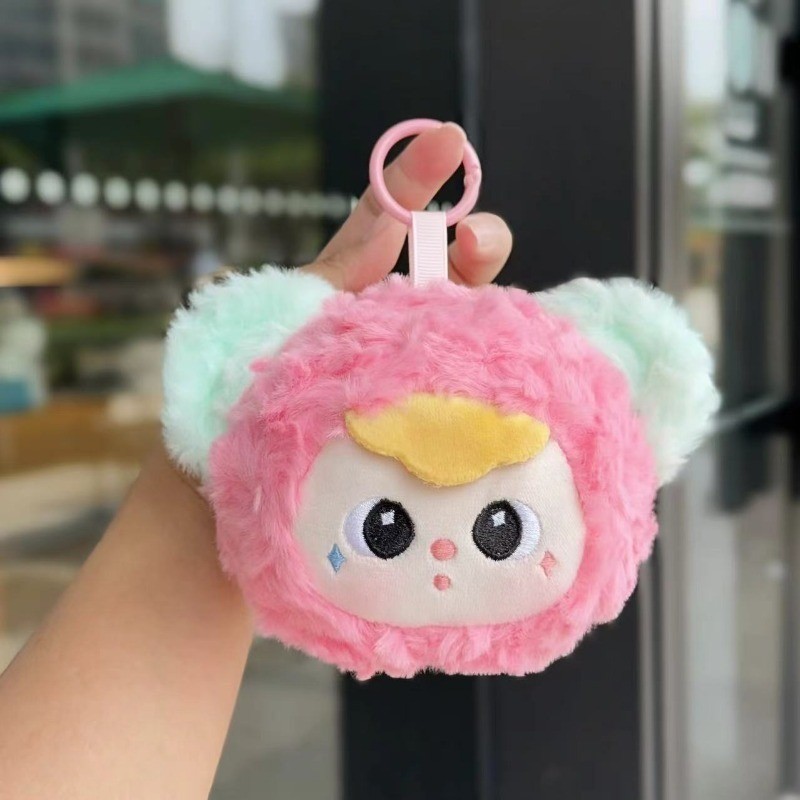 กระเป๋าใส่เหรียญตุ๊กตาสัตว์น่ารักการ์ตูนเด็กสามพวงกุญแจกระเป๋านักเรียนจี้