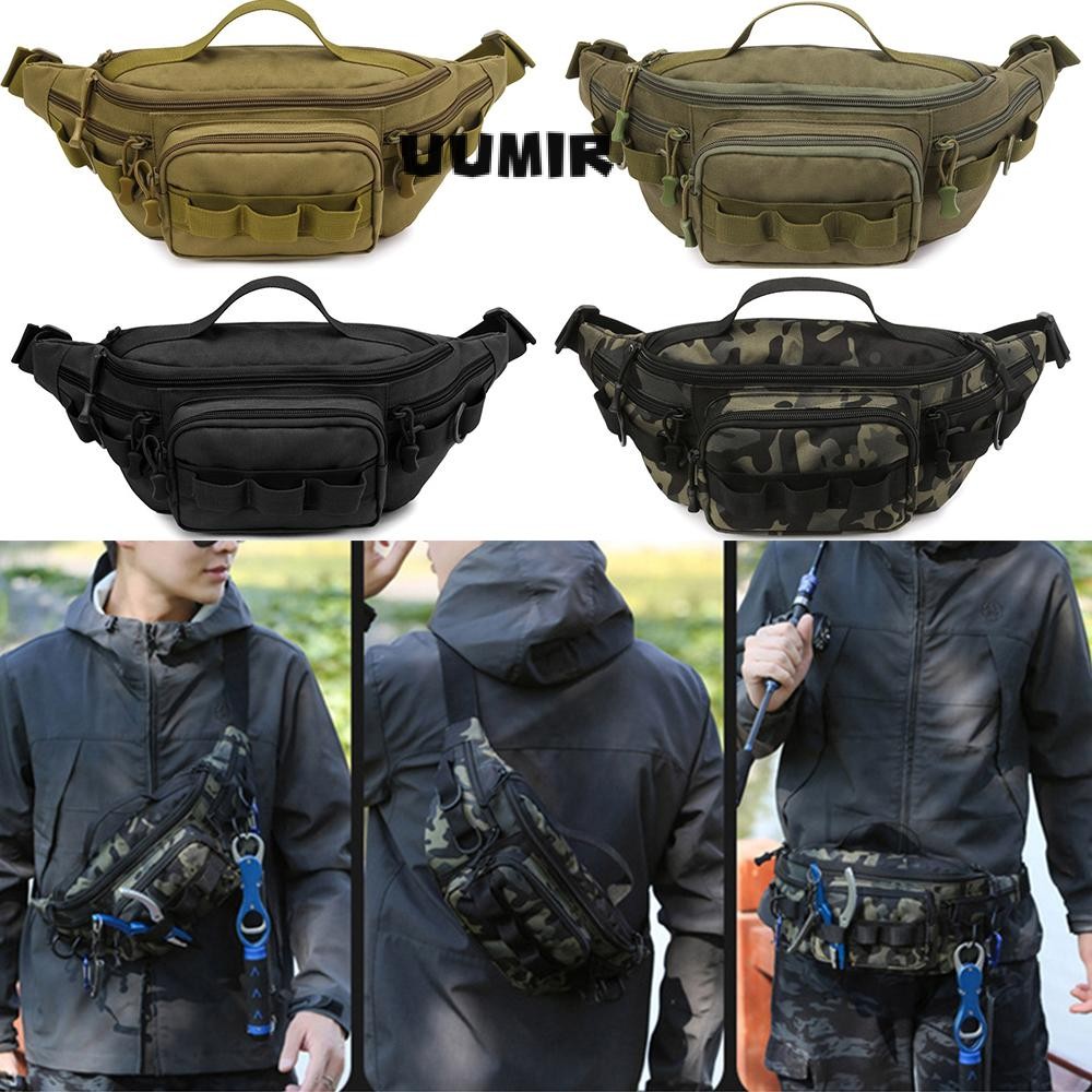 Uumir กระเป๋าคาดเอวผู้ชาย, Dacron Chest Pack, Fashion Purse Storage Waterproof Fishing Gear Bag Outdoor