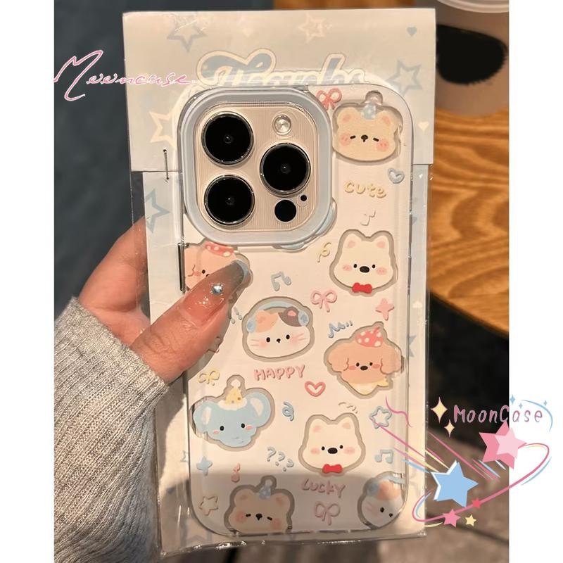 น่ารัก คิตตี้ เคสคู่ เคสไอโฟน11สำหรับ เคส IPhone 13 14 12 15 11 16 Pro Max X XR XS Max 7 8 Plus SE 2020 โปร่งใส เคส
