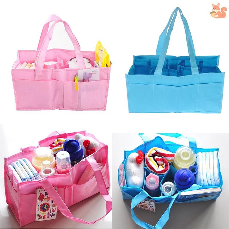[BI] Mother Diapers Bag Travel Outdoor Portable Nappy Storage Tote Bag Blue & Pink TH
