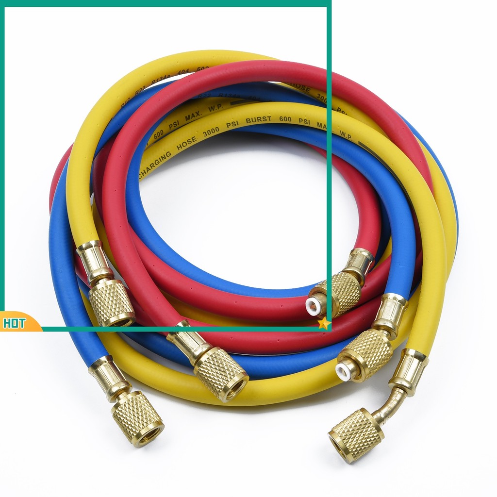 R134a R22 R404 502 ชุดเกจวัด Manifold เครื่องปรับอากาศ 5FT ท่อ AC Refrigeration (ใหม่)