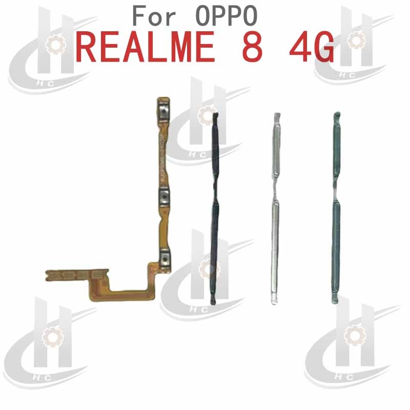 สําหรับ OPPO REALME 8 4G ปุ่มด้านข้างปุ่ม Flex Cable Keys ปุ่มปิดระดับเสียงขึ้นลงด้านข้าง อะไหล่ทดแทน