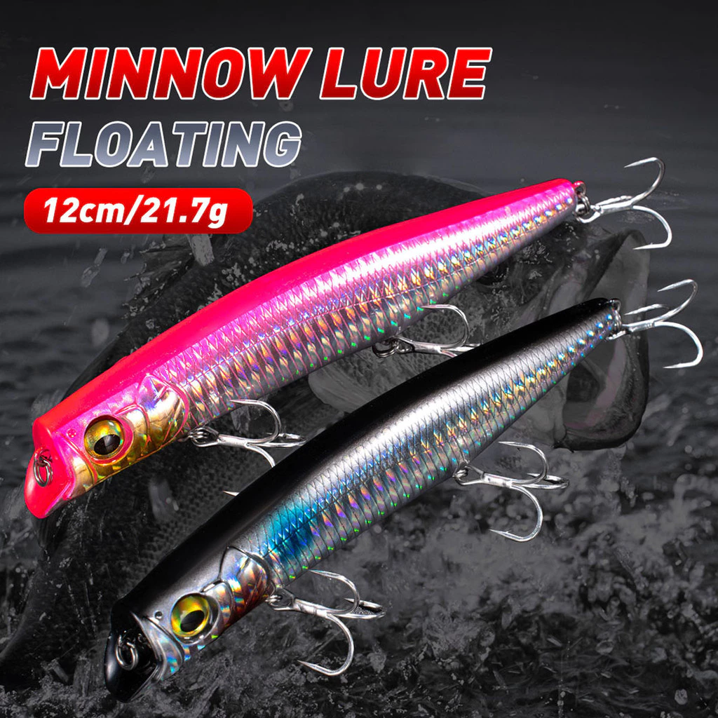 เหยื่อตกปลาเหยื่อแข็ง 12 ซม. 21.7g Minnows เหยื่อปลอมสําหรับน้ําจืดและน้ําเค็ม Swimbait สําหรับตกปลาปลาคาร์พ