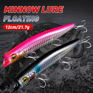 เหยื่อตกปลาเหยื่อแข็ง 12 ซม. 21.7g Minnows เหยื่อปลอมสําหรับน้ําจืดและน้ําเค็ม Swimbait สําหรับตกปลาปลาคาร์พ
