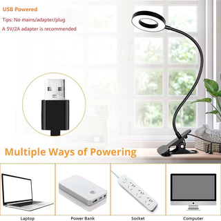 LUMi โคมไฟตั้งโต๊ะ LED แสงขาวปรับได้ 3 ระดับ Table lamp โคมไฟเสริมความงาม usb โคมไฟต่อขนตา พร้อมแคลมป์ ปรับระดับได้
