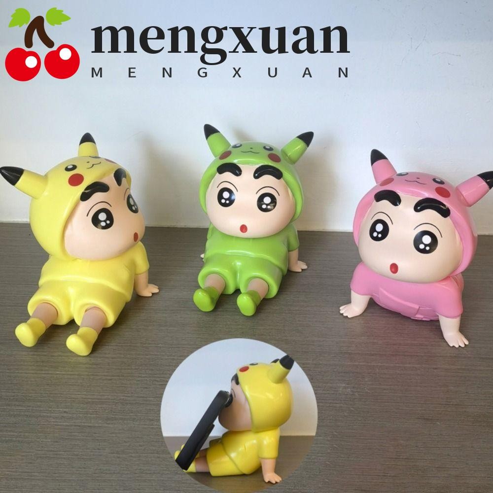 Mengxuan ที่วางโทรศัพท์สร้างสรรค์, Pikachu Crayon Shin-Chan รูปขาตั้งโทรศัพท์มือถือ,คอลเลกชันรุ่นของเล่นสนับสนุนไวนิลการ์ตูนโทรศัพท์มือถือวงเล็บเครื่องประดับบ้าน