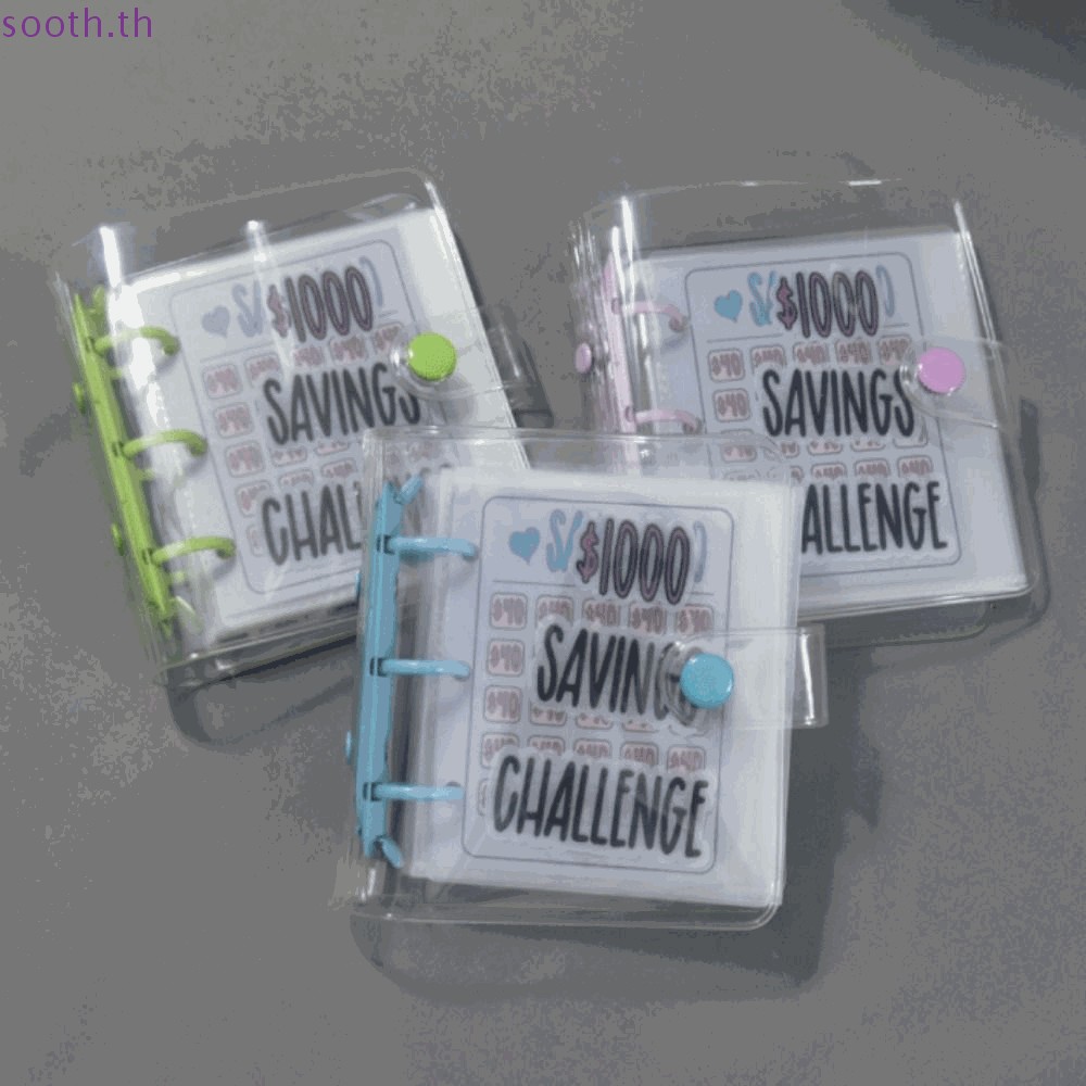 Sooth แผ่นท้าทายออมซองจดหมาย, เงินสด PU 100 ซอง Challenge Binder, กระดาษตลก A5 Budget Binder คู่