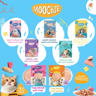[1 ซอง] อาหารเปียกแมวมูชี่ Moochie Pouch เพาซ์ โภชนาการครบถ้วน สำหรับแมวเด็ก แมวโต แมวสูงวัย ขนาด 70 กรัม(g.)