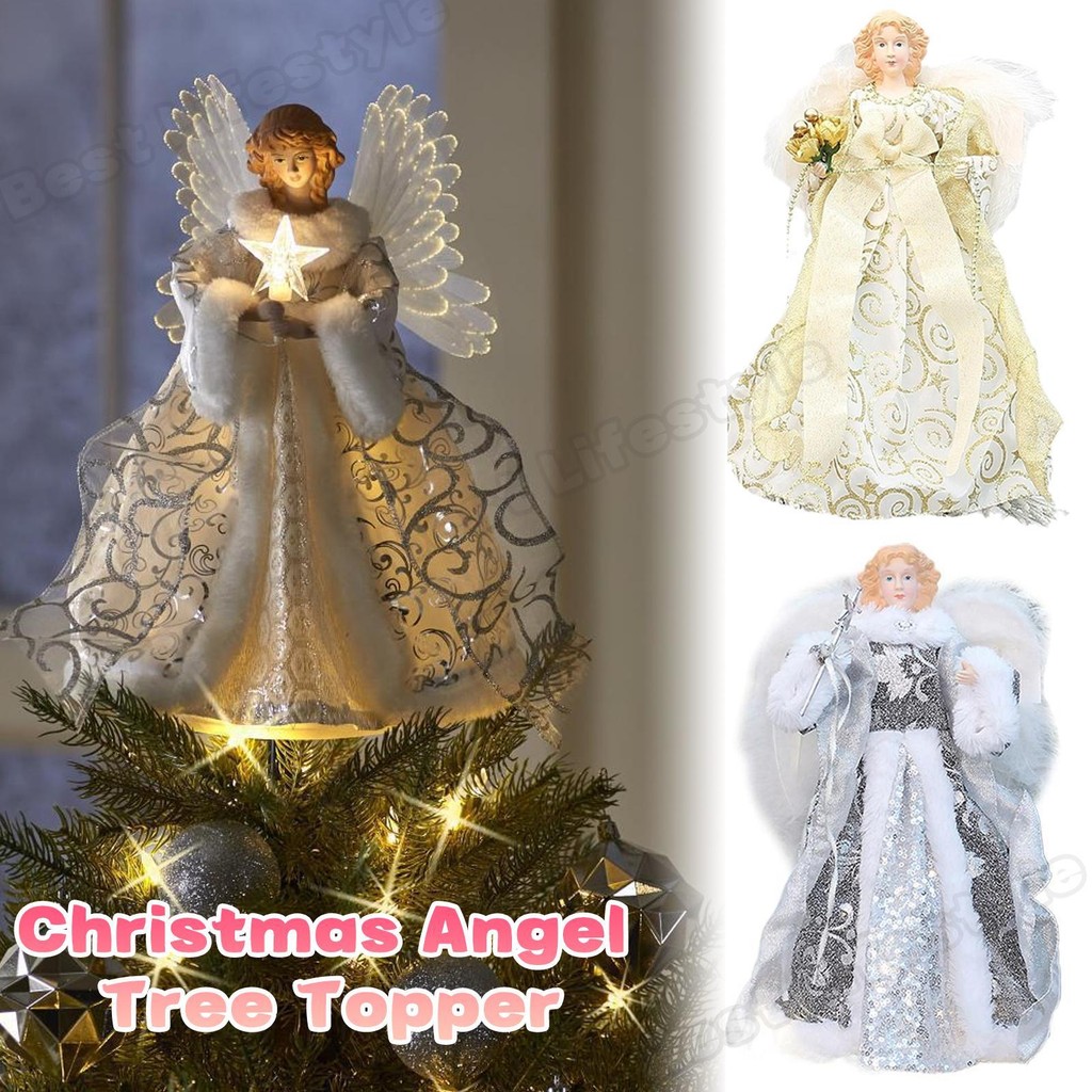 Angel Christmas Tree Topper Christmas Tree Top Angel ตุ๊กตาเครื่องประดับสําหรับ Farmhouse Kitchen Garden Party งานแต่งงานวันขอบคุณพระเจ้า unhcxeth